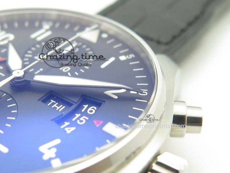 MIROTIME 0213 Soft Pilot Chrono 3777 43mm ZF 1:1 Best Edition Black Dial On Black Leather Strap A 7360